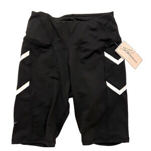 BCBGeneration High-Waisted Bike Shorts Black White